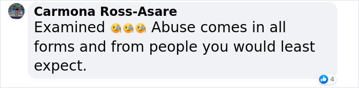 Text comment discussing unexpected forms of abuse, related to Jennette McCurdy's story about her mom. Text comment discussing unexpected forms of abuse, related to Jennette McCurdy's story about her mom.