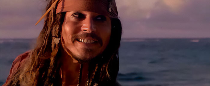 Jack Sparrow smiling 
