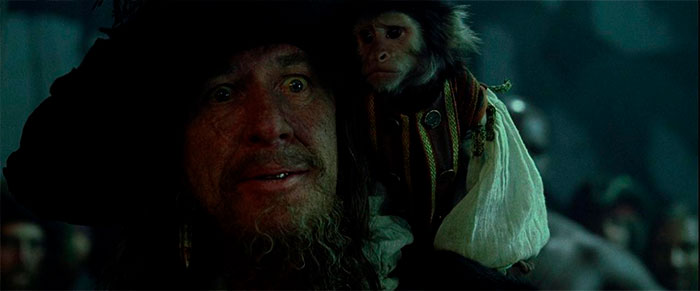 Hector Barbossa and his monkey