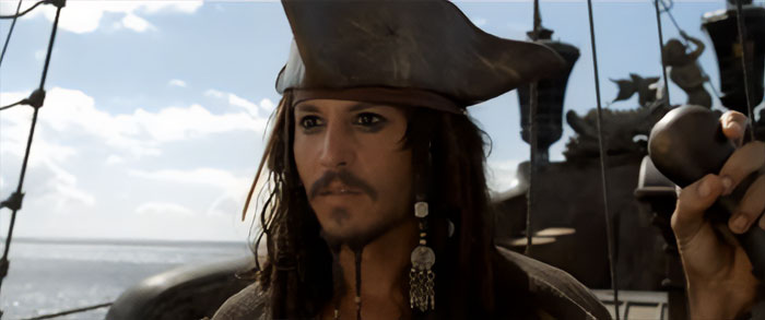 Jack Sparrow looking into the distance