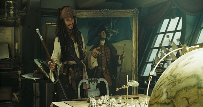 Jack Sparrow imitating a painting