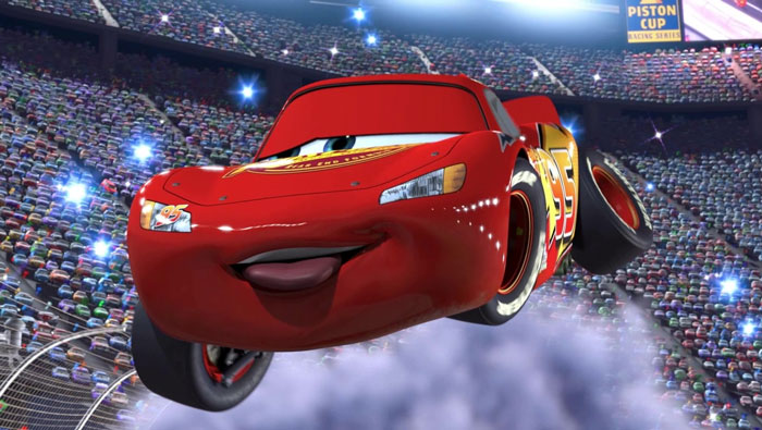 Lightning McQueen in the stadium