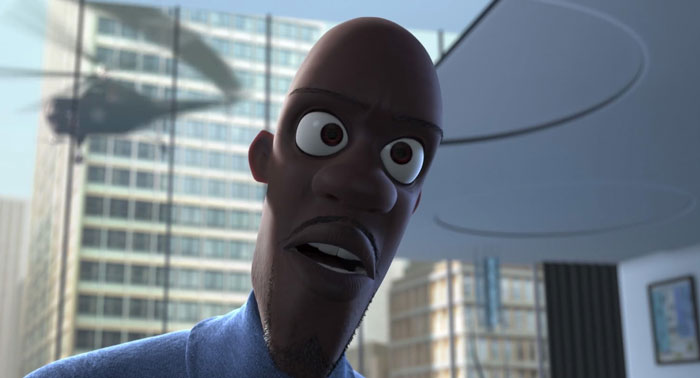 Frozone asking where is his suit