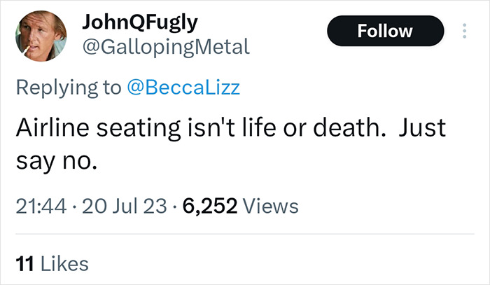 "My Life Is Not Expendable For Your Own Convenience": Woman's Unwilling To Swap Seats With Moms "My Life Is Not Expendable For Your Own Convenience": Woman's Unwilling To Swap Seats With Moms