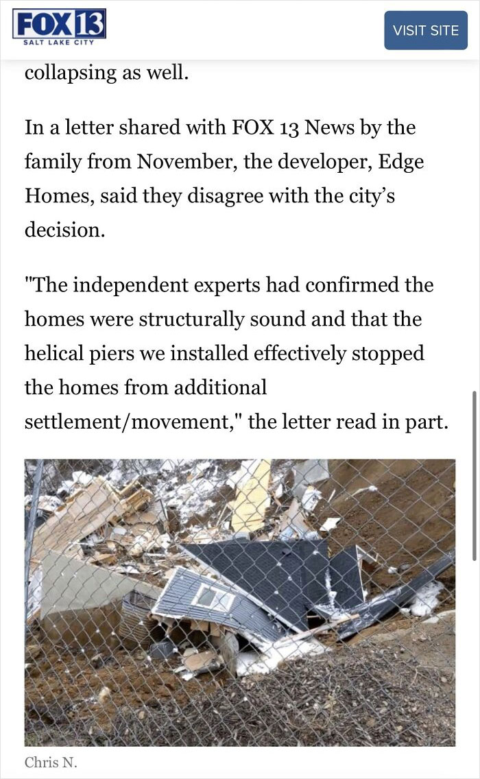 Home Developer “Confirmed Homes Were Structurally Sound” 5 Months Before Collapse