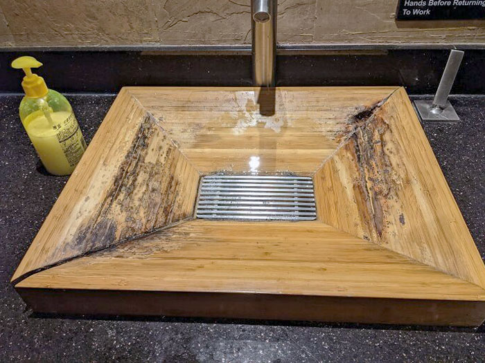 This Restaurant's Wooden Bathroom Sink