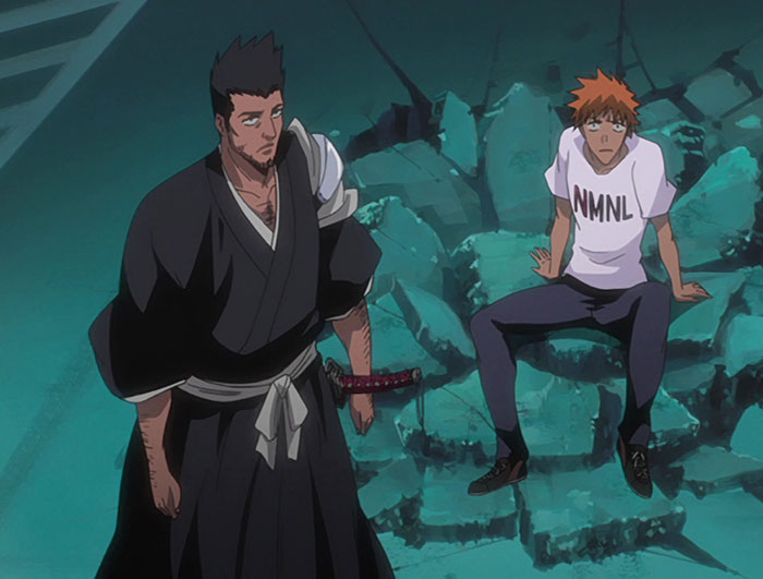 Isshin Kurosaki wearing soul reaper clothes from Bleach