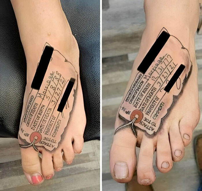 Matching Terrible Divorce Tattoos