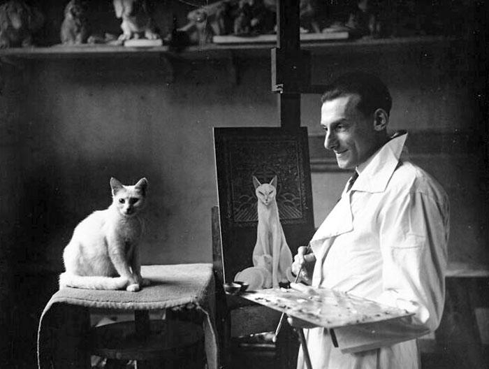 Jacques Lehmann Painting His Cat