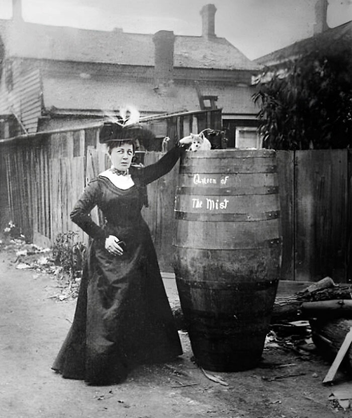 Annie Edson Taylor Poses With Her Cat In 1902