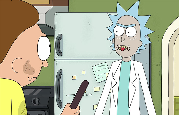 Rick talking with Morty
