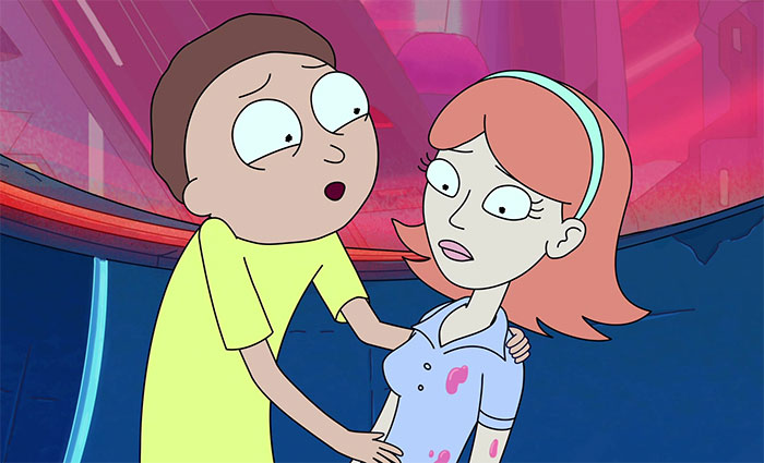 Jessica and Morty talking