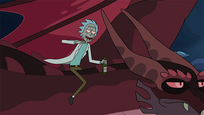 Rick and dragon talking