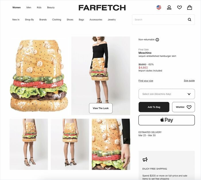 I'll Take Twelve Sequin Hamburger Skirts For $58,356, Please