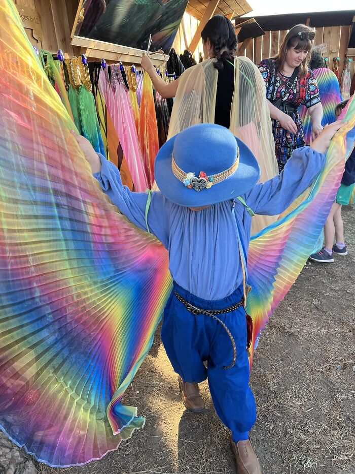 My Child Got Some Rainbow Wings At The Renaissance Faire And Now We Both Want One Pair In Each Color