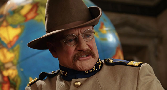 Robin williams as teddy roosevelt in night in a museum