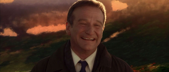 Robin Williams smiling in what dreams may come