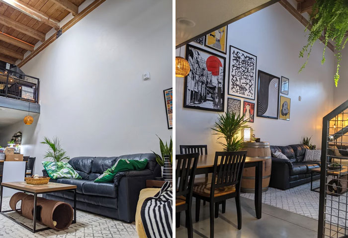 Update: Asked A Couple Months Ago About What To Do With A Huge Wall In My Loft Apartment. Ended Up Going With A Gallery Wall, Plus Random Barrel