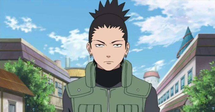 Shikamaru looking and wearing chunin uniform from Naruto