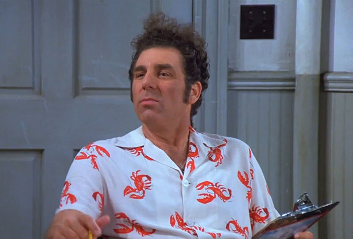 Cosmo Kramer wearing shirt with crabs