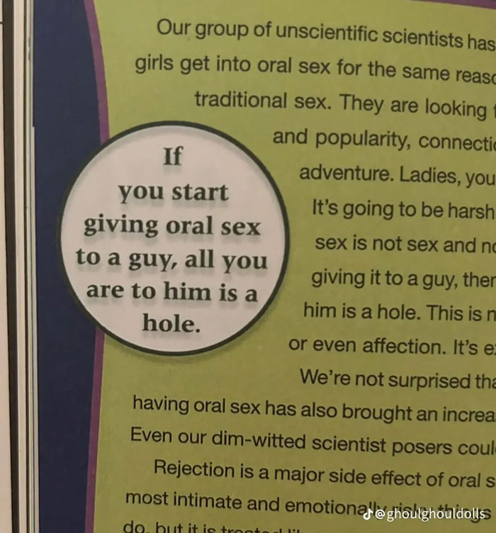 "If You Start Giving Oral Sex To A Guy, All You Are To Him Is A Hole."