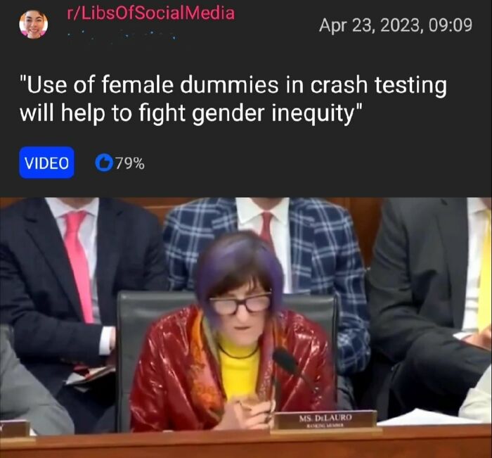 It's Not Like A Woman Is 72% More Likely To Be Seriously Injured And 17% More Likely To Die In A Car Crash