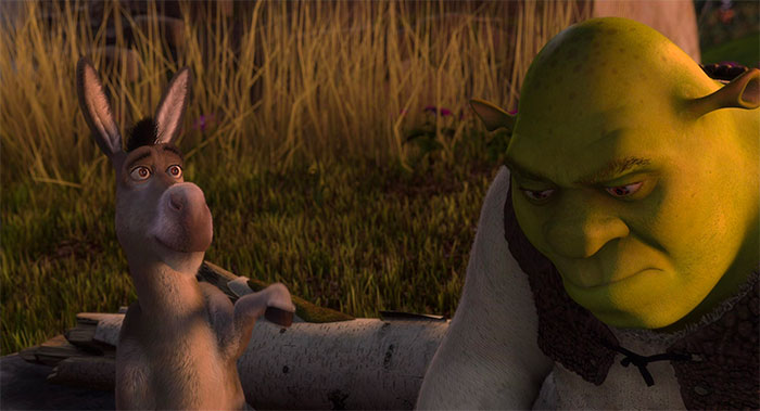 Donkey and Shrek talking