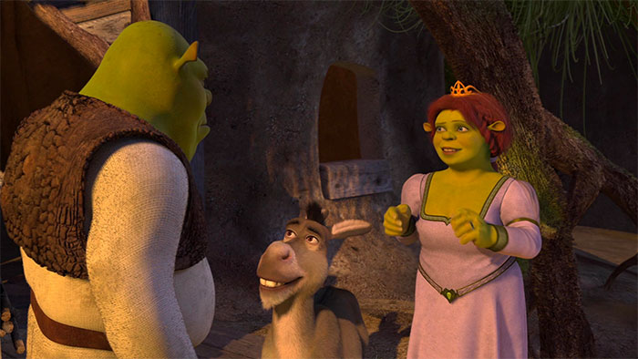 Shrek Donkey and Fiona talking