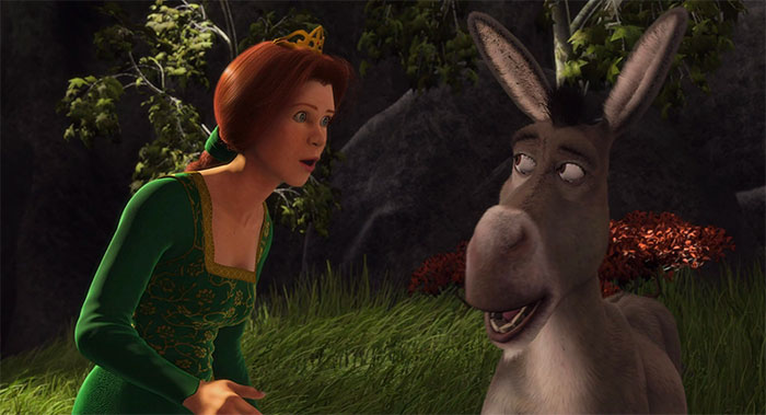 Fiona and Donkey talking