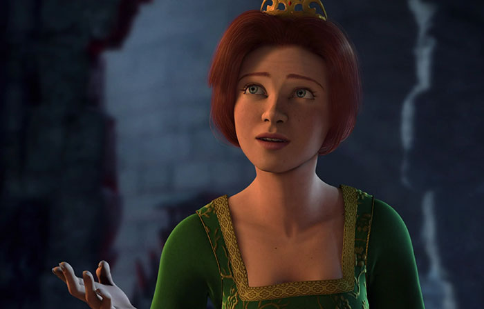 Princess Fiona wearing green dress