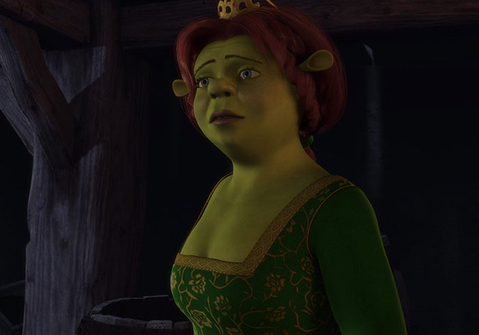 Princess Fiona wearing green dress