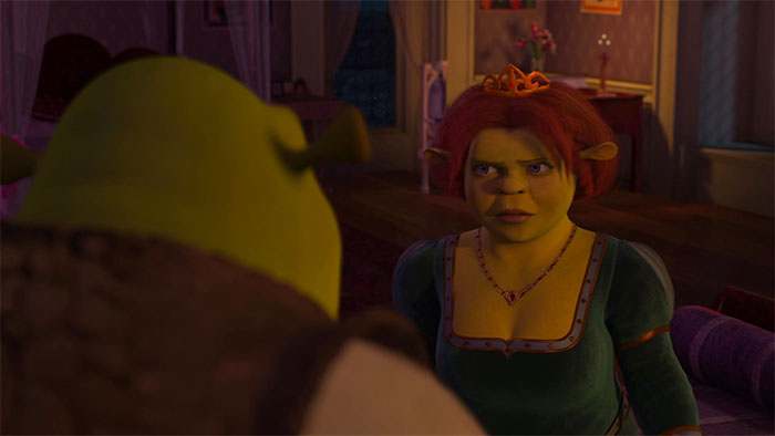 Shrek and Fiona talking