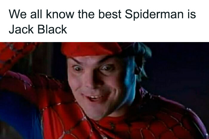funny Jack Black spiderman meme