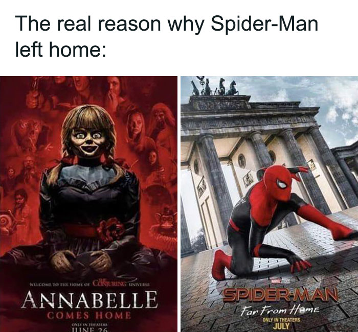 scary spiderman movie meme