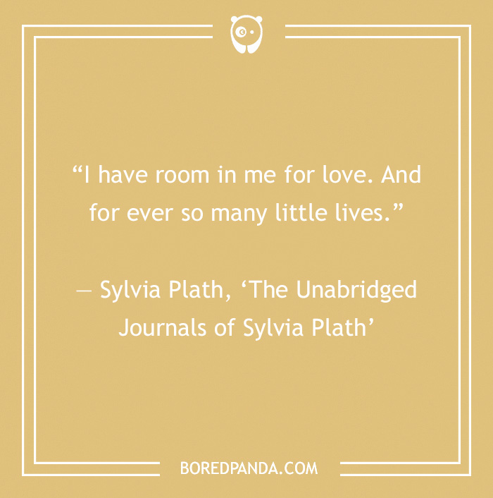 Sylvia Plath quote on love
