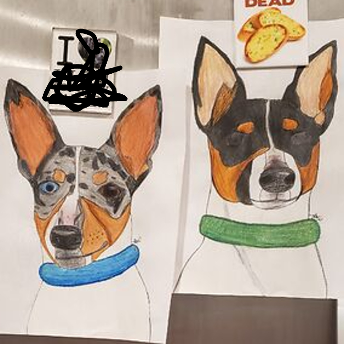 Idk Why It Is Blurry, But I Hand Drew Both Of These With Cheap Water Color, And Color Pencils. Making Another One Right Now Of Both Of Them In A Kitchen Making A Baking Mess. (For The Cookbooks)
