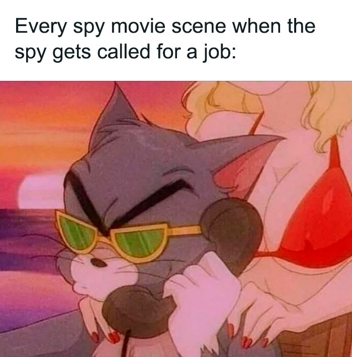 Every spy movie scene Tom from Tom And Jerry meme
