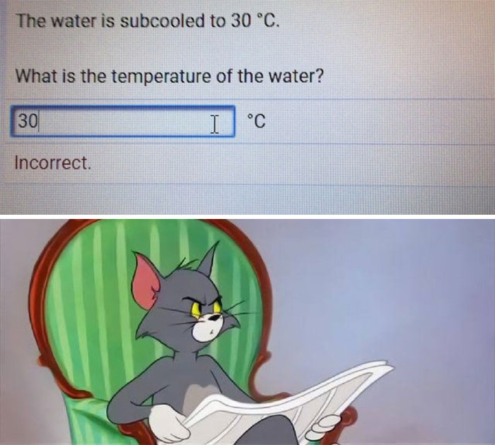 Temperature of the water confused Tom from Tom And Jerry meme