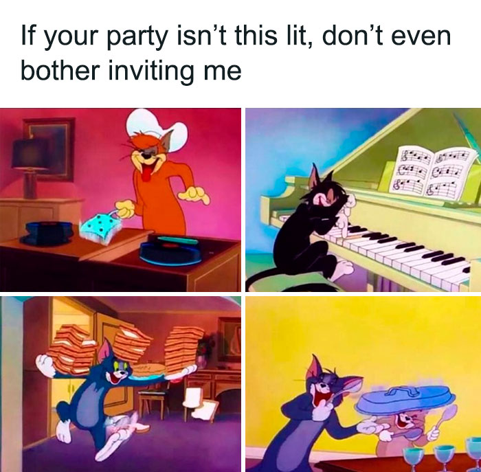 Lit party Tom And Jerry meme