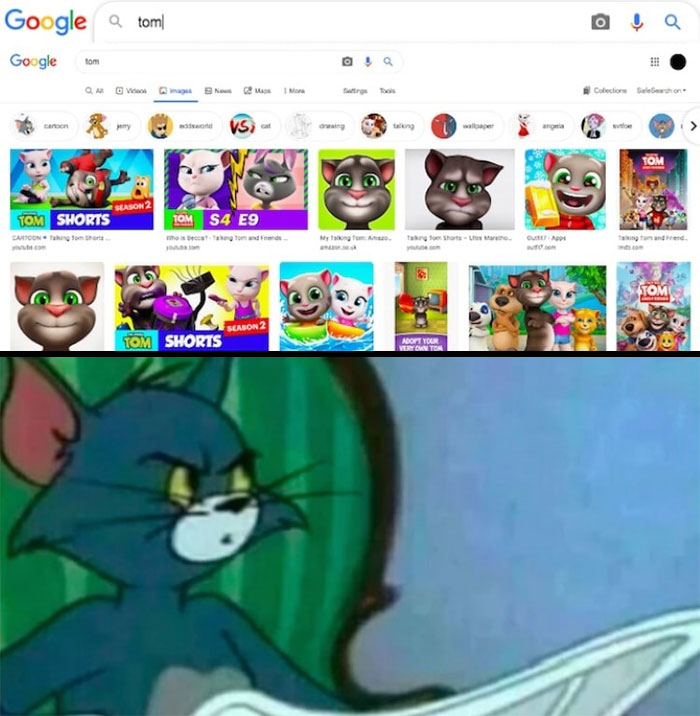 Talking Tom and Tom from Tom And Jerry meme 
