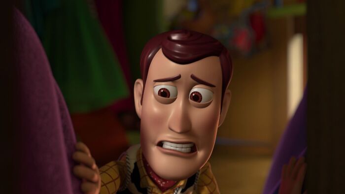 Woody looking disgusted 