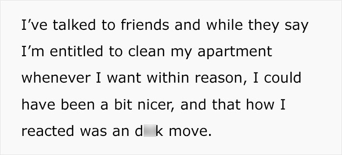 Neighbors Ask Woman To Stop Vacuuming At Noon, She Refuses And Turns To The Internet For Advice Neighbors Ask Woman To Stop Vacuuming At Noon, She Refuses And Turns To The Internet For Advice