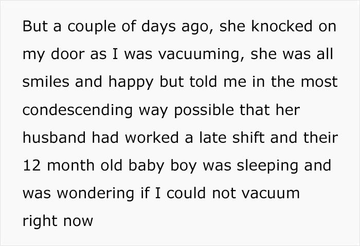 Neighbors Ask Woman To Stop Vacuuming At Noon, She Refuses And Turns To The Internet For Advice Neighbors Ask Woman To Stop Vacuuming At Noon, She Refuses And Turns To The Internet For Advice