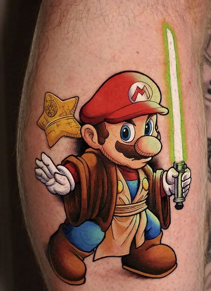 Jedi Mario Tattoo