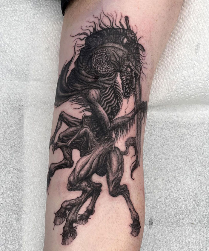 Ludwig and the Moonlight Great Sword from Bloodborne tattoo 