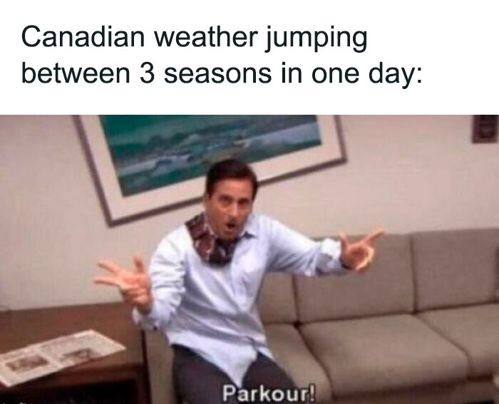 Michael Scott Parkour Weather meme 