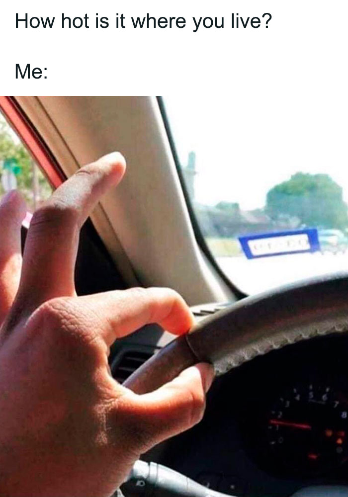 Hot Steering wheel Weather meme 