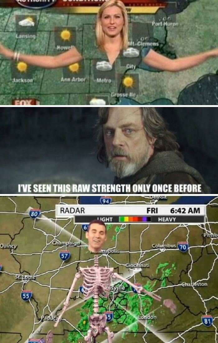 Weather man green screen meme 