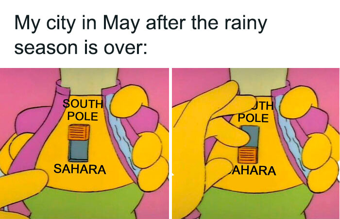 Weather switching Simpsons meme 