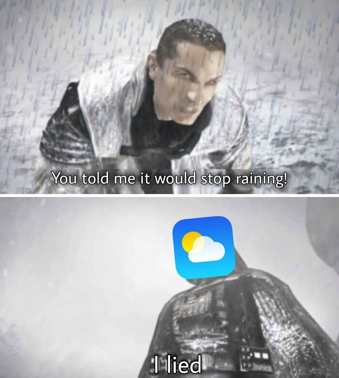 Funny weather app rain meme 
